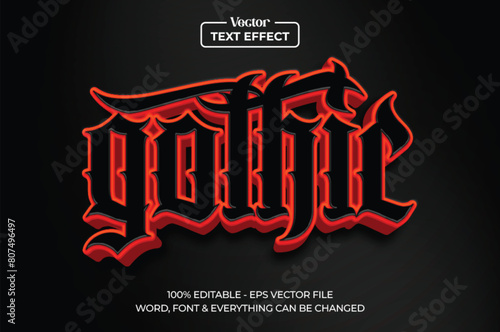 red hardcore gothic theme editable text effect