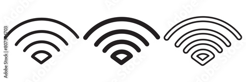 Radio tower icon set. Internet and mobile connection. Linear style. Signal set vector icons. Radio signals waves and light rays, radar, wifi, antenna and satellite signal symbols. 11:11