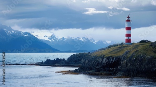 Discovering the Beauty: Lighthouse on the Coastline of the Strait of Magellan