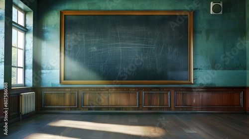 a chalkboard in a room