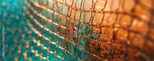 Copper patina gradient from bright copper to verdigris in a metallic abstract wireframe antique elegant