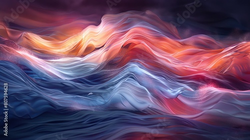 Waves of abstract colored lines create a dynamic spectrum