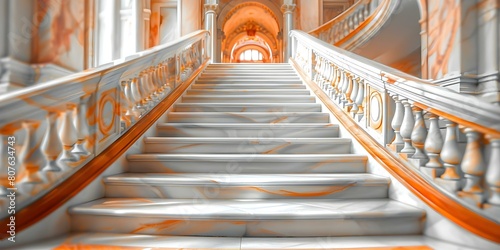 Climb the Grand Staircase of the Atrium, Adorned with Velvet Walls and Verdigris Accents. Concept Luxurious Interior, Atrium Design, Grand Staircase, Velvet Walls, Verdigris Accents