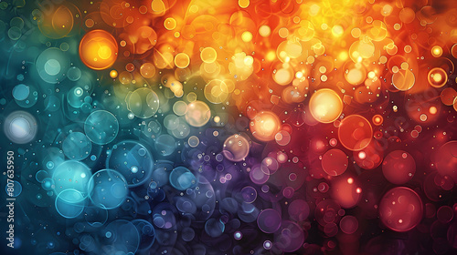Abstract colorful background with circles and dots