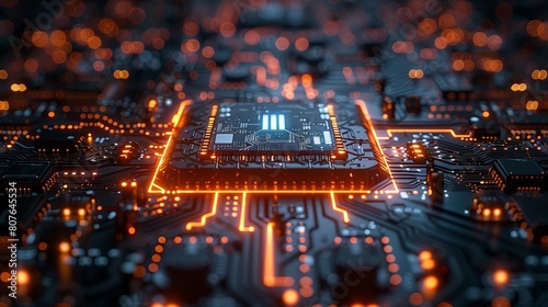 Artificial Intelligence, Circuit Background, Nanotechnology, Global Network Technology