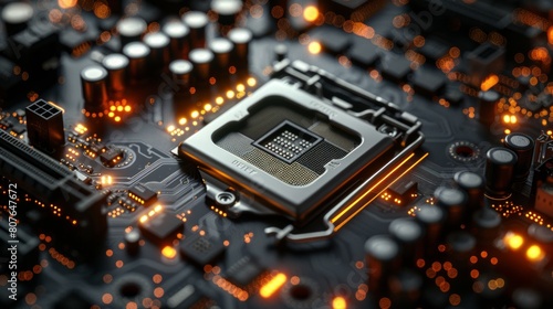 Smart motherboard chip creative illustration 3D