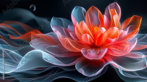 Design of abstract colorful flowers generated by artificial intelligence.