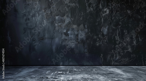 Black wall texture rough background dark concrete floor or old grunge background with black 