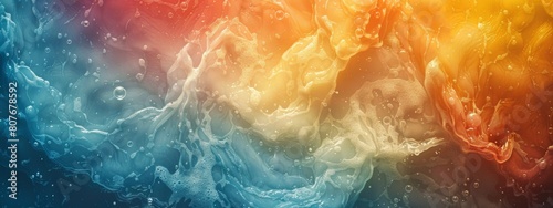 Abstract flowing colors with water from various colors