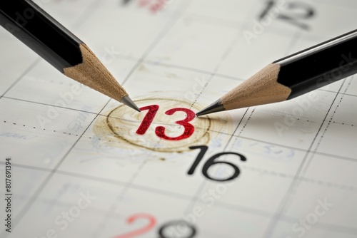 A pencil erases the date on a calendar. Useful for illustrating planning, scheduling, and organization concepts