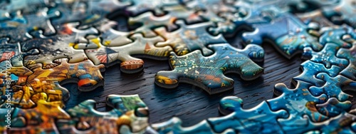 Colorful puzzle pieces, each piece representing a different nation working together to form a whole.