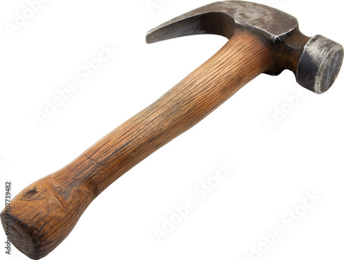Old claw hammer isolated.