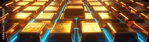 Golden bars Collection of golden bricks solid money decent vector realistic collection