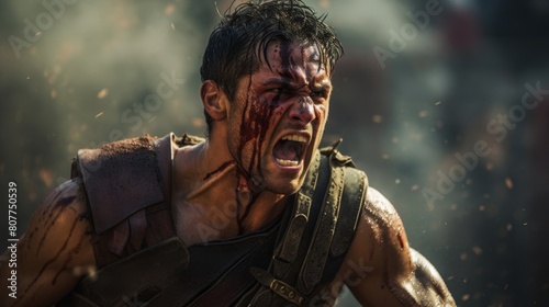 Gladiatorial combatant's battle cry reverberates in the Roman coliseum