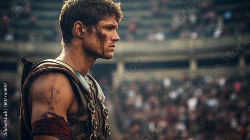 Gladiator contemplates price of glory in Roman coliseum