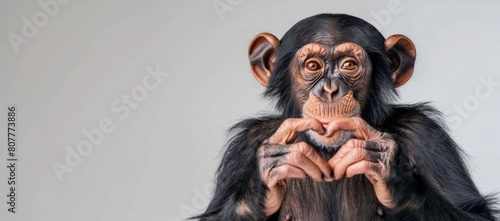 animal monkey heart with hands