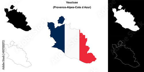 Vaucluse department outline map set