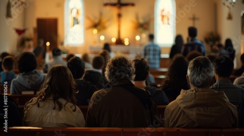 Parishioners of the USA Catholic Church parish pray by Faith