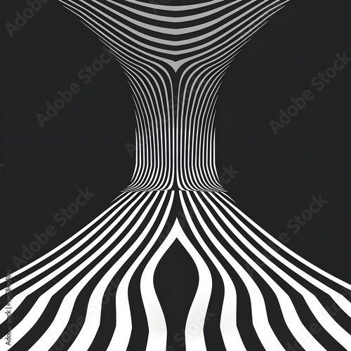 black background, optical illusion, dramatic