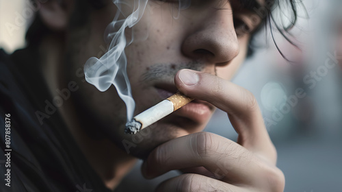 young man quitting smoking