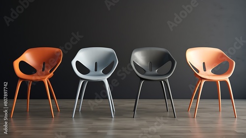 A contemporary dining chair with a molded plastic seat, offering modern style and comfort for mealtime
