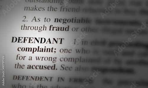 close up photo of the word defendant