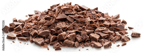 Pile chopped milled chocolate