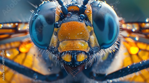 hyperreal images of an Broad-bodied chaser face, extreme high de