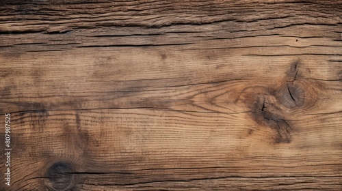 Rustic oak wood planks with visible cracks and imperfections, 