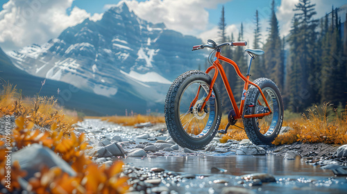 Adventure Awaits: Bike by Canadian Rockies - Symbolizing the Spirit of Scenic Biking through Rugged Landscapes