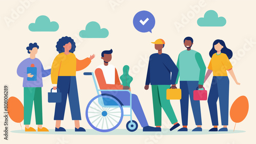 A grassroots campaign led by a neurodivergent advocacy group raises awareness on the need for accommodations and accessibility in public spaces for. Vector illustration