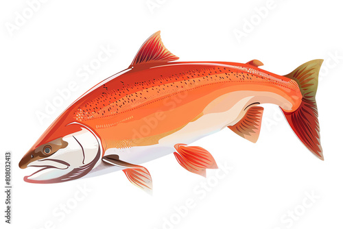 Majestic Salmon in Motion Transparent background