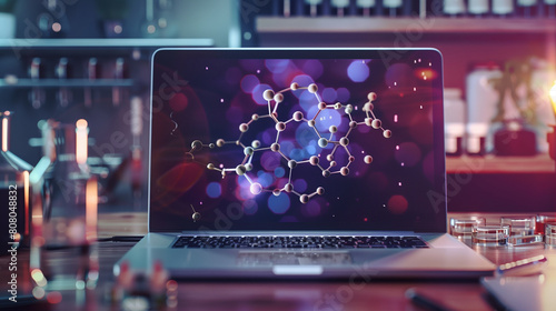 Laptop Screen Showing Chemical Formula