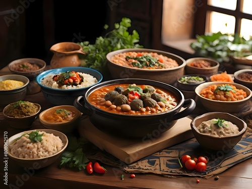 rice with vegetables and meat oriental Egyptian food kofta Dawood Basha 