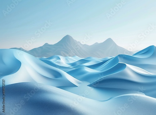 Blue Snow Desert Landscape