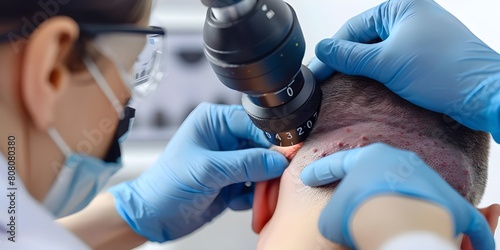 Expert Dermatologist Examining Moles and Skin Growths. Skin Checkup Dermatologist Inspecting Moles and Growths. Professional Skin Examination by Dermatologist