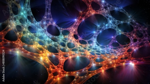 The multiverse theory visualized as a vast mesh connecting infinite alternate realities and dimensions