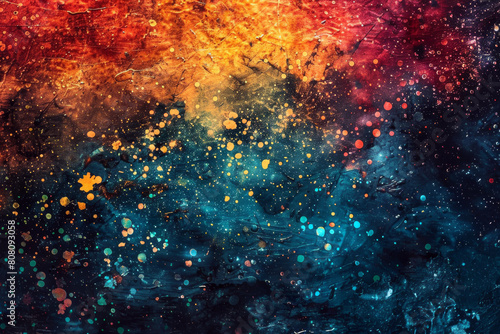 colorful abstract painting of a galaxy with vibrant swirls of color