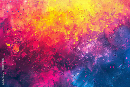 vibrant abstract painting with splashes of color and a bold brushstroke style