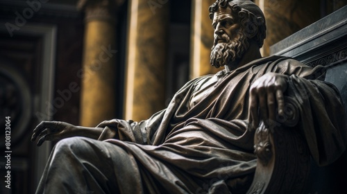 Roman Senate's iconic philosopher bronze statue
