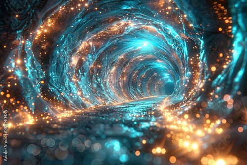 flames of time illustration of an endless colorful tunnel