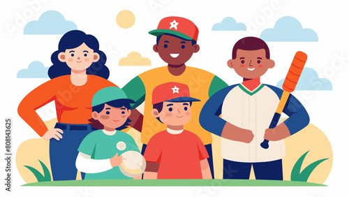 A baseball league that focuses on inclusion for individuals with learning disabilities providing support and accommodations for players to excel on. Vector illustration