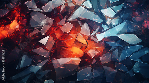 Produce an abstract background using shattered glass textures.
