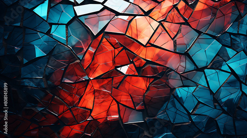 Produce an abstract background using shattered glass textures.