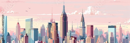 Charming Pastel Capturing the Essence of New York City