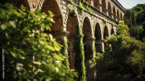 Intricate network of channels branching from a Roman aqueduct