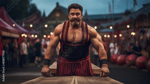 Incredible strength displayed by strongman at Circus Games