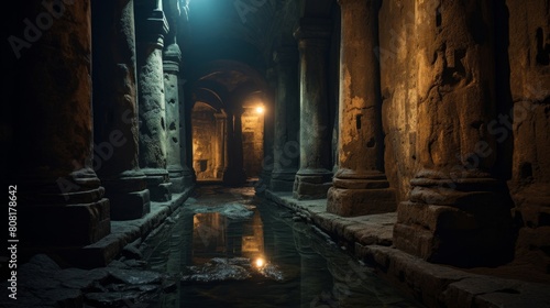 Temple's underground chambers hold mysterious relics and artifacts