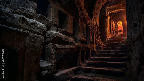Underground chambers of Roman temple with mysterious artifacts