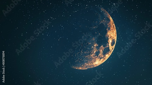 A crescent moon and star against a starry night sky, symbolizing Islam and the guidance of faith